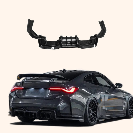 Carbon AD Style Rear Bumper Diffuser BMW M3 G80 G81 M4 G82 G83 20-24  Kazento Carbon Parts Carbon Fiber M3M4G80-DIF-AD-CF