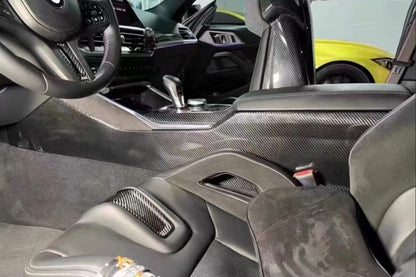 Carbon Center Console Side Cover For BMW M3 G80 G81 M4 G82 G83 20-24  Kazento Carbon Parts Carbon Fiber M3M4G80-CONSC-KZ-CF