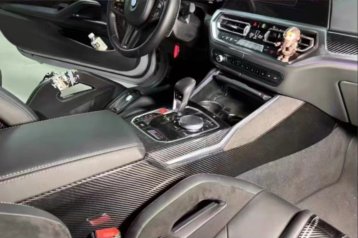 Carbon Center Console Side Cover For BMW M3 G80 G81 M4 G82 G83 20-24  Kazento Carbon Parts Carbon Fiber M3M4G80-CONSC-KZ-CF