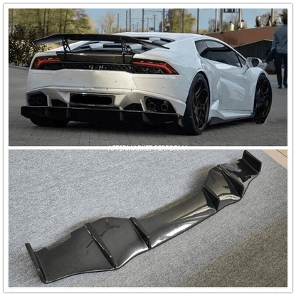 Carbon DM Style Rear Diffuser Lip For Lamborghini Huracan LP610-4