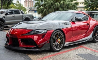 Carbon Front Bumper Lip 3pcs For Toyota GR Supra MK5 A90 A91 2019-24 Kazento Carbon Parts Carbon Fiber A90-FL-3P-P3-CF