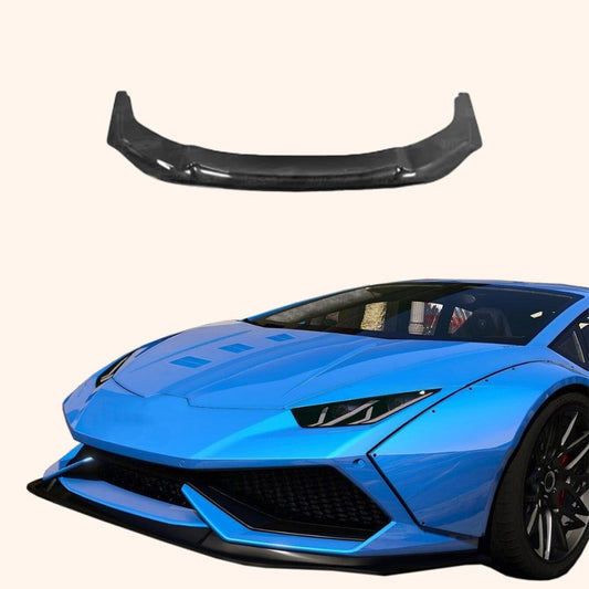 Carbon Front Bumper Lip For Lamborghini Huracan LP580 LP610 2016-19 Kazento Carbon Parts Carbon Fiber LP580610-FL-L-CF