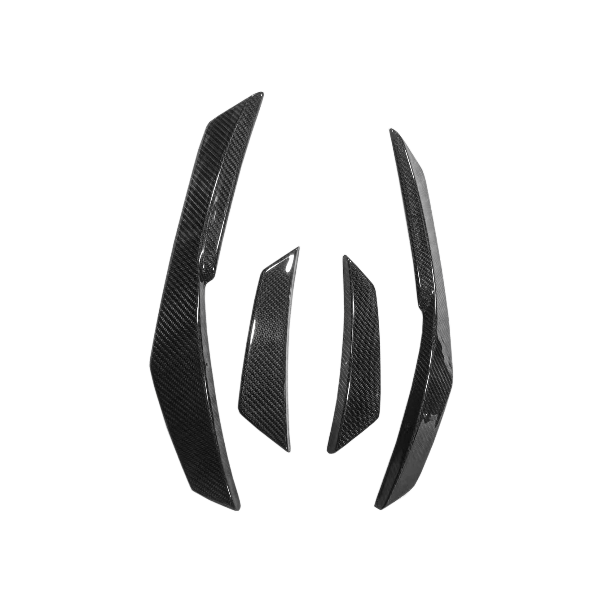 Carbon Front Bumper Side Canard Splitters Audi R8 V10 2016-18 Coupe Kazento Carbon Parts Carbon Fiber R8V1618-CANA-KZ-CF