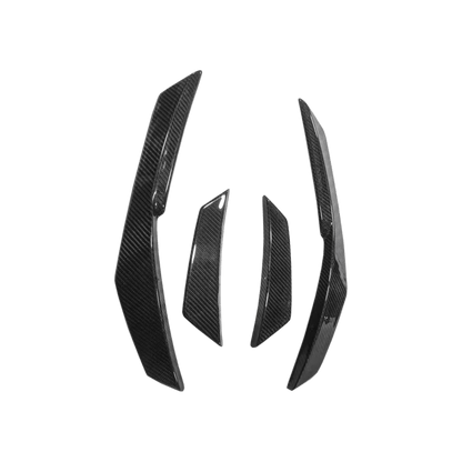 Carbon Front Bumper Side Canard Splitters Audi R8 V10 2016-18 Coupe Kazento Carbon Parts Carbon Fiber R8V1618-CANA-KZ-CF