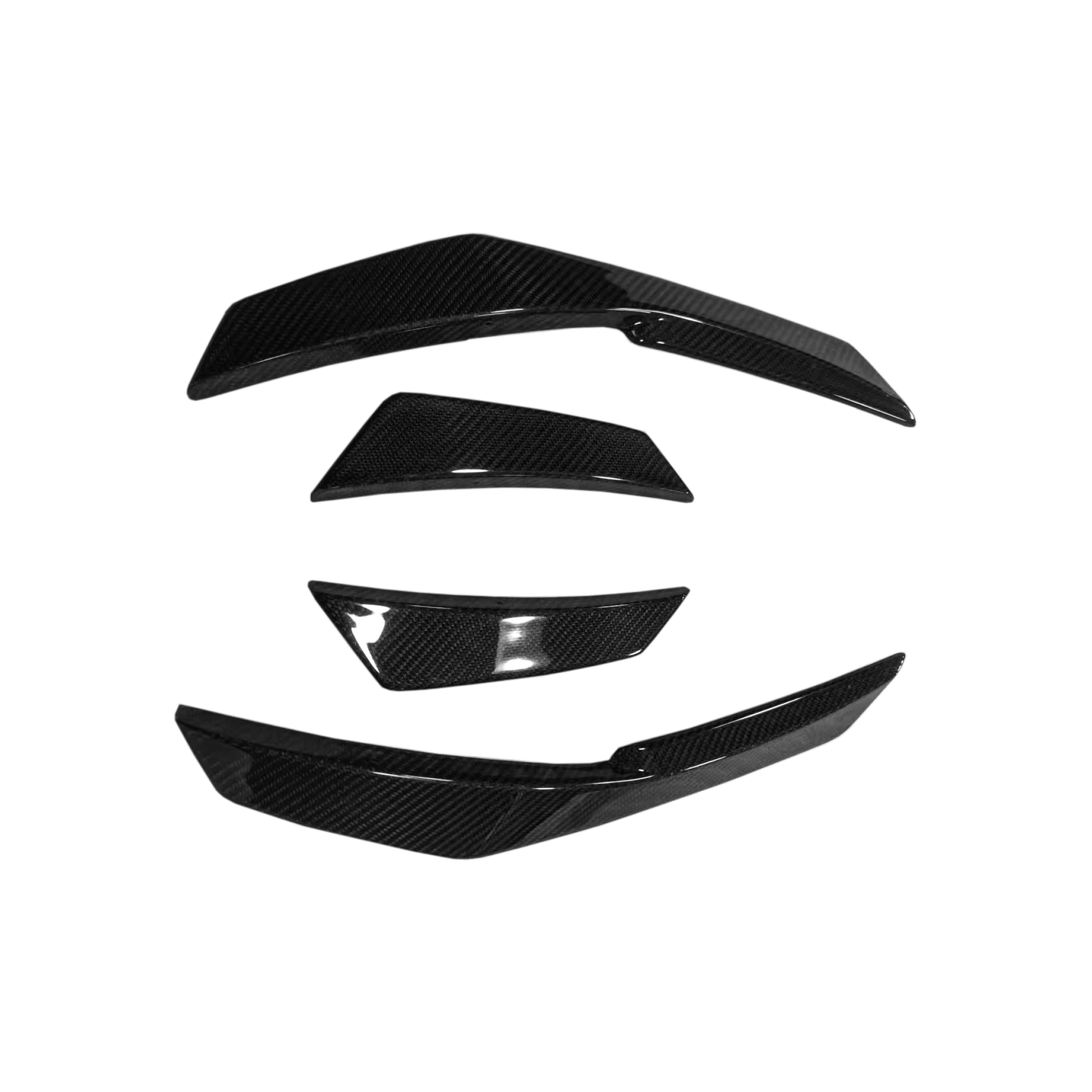 Carbon Front Bumper Side Canard Splitters Audi R8 V10 2016-18 Coupe Kazento Carbon Parts Carbon Fiber R8V1618-CANA-KZ-CF