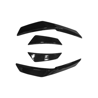 Carbon Front Bumper Side Canard Splitters Audi R8 V10 2016-18 Coupe Kazento Carbon Parts Carbon Fiber R8V1618-CANA-KZ-CF