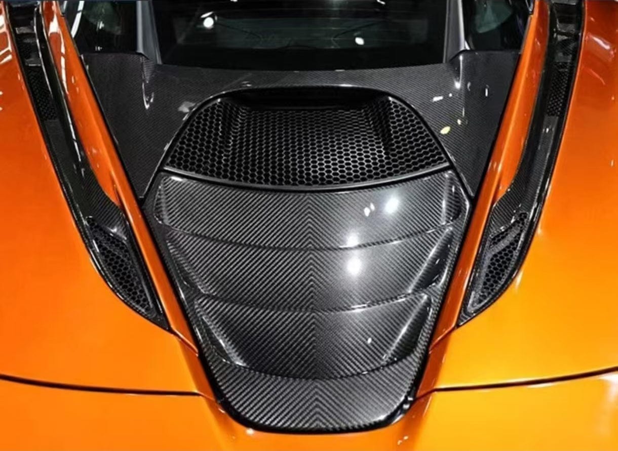 Carbon OE Style Engine Cover Replacement Maclaren 720S Spider 2017-23 Kazento Carbon Parts Carbon Fiber 720S-TRUNK-TRIM-OE-CF