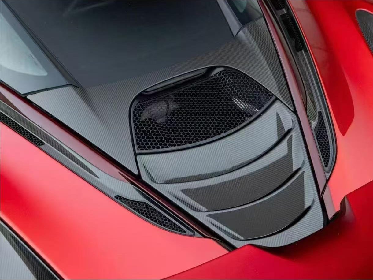 Carbon OE Style Engine Cover Replacement Maclaren 720S Spider 2017-23 Kazento Carbon Parts Carbon Fiber 720S-TRUNK-TRIM-OE-CF