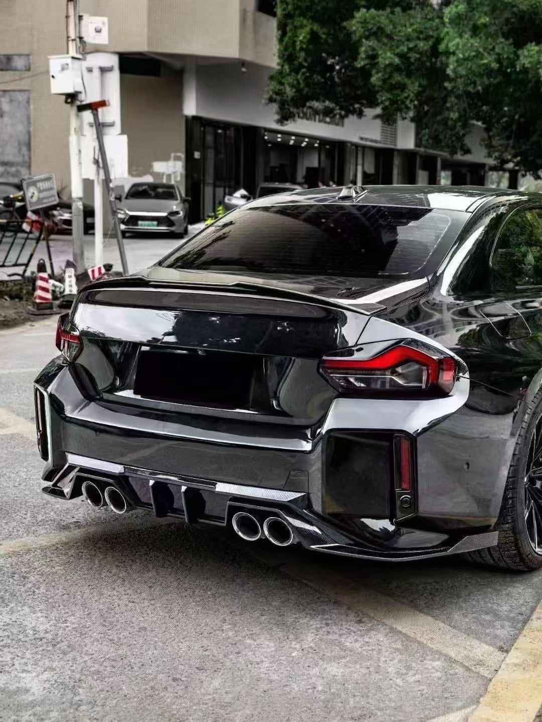 Carbon Rear Bumper Diffuser Lip For BMW M2 G87 Coupe 2 Door 2023-24 Kazento Carbon Parts Carbon Fiber M2G87-DIF-KZ-CF
