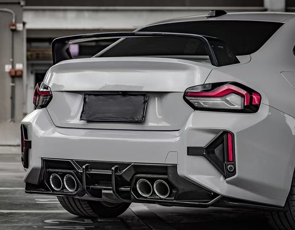 Carbon Rear Bumper Diffuser Lip For BMW M2 G87 Coupe 2 Door 2023-24 Kazento Carbon Parts Carbon Fiber M2G87-DIF-KZW-CF