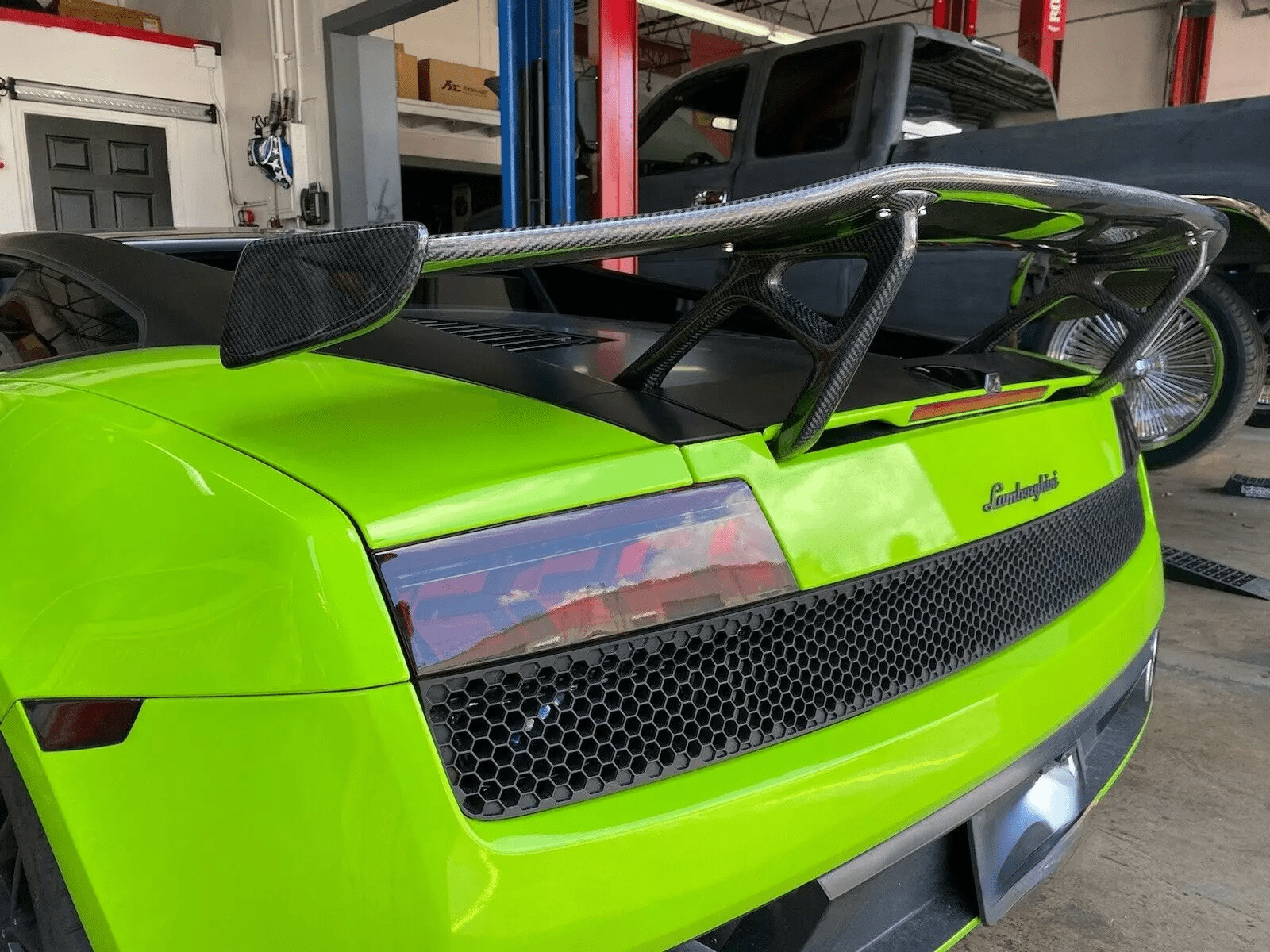 Carbon V Style Rear GT Spoiler For Lamborghini Gallardo LP570 560 550 Kazento Carbon Parts Carbon Fiber LP570-RS-GT-V-CF
