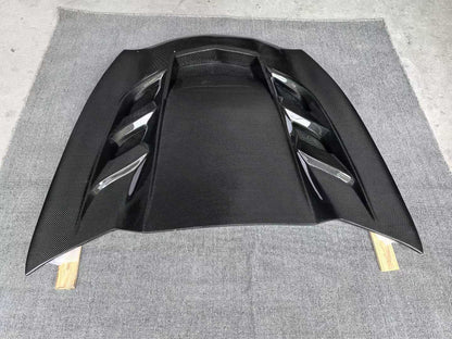Chevrolet Corvette C7 ZR1 Style Front Vented Bonnets Hood 2014-2019 Kazento Carbon Parts Carbon Fiber C7-HOOD-GC-CF