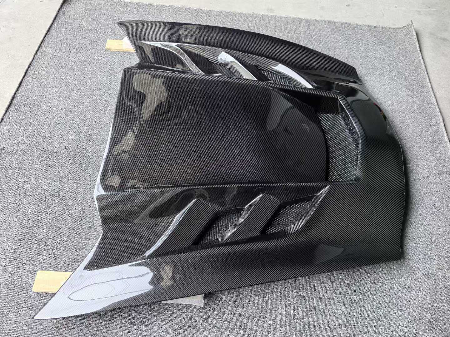 Chevrolet Corvette C7 ZR1 Style Front Vented Bonnets Hood 2014-2019 Kazento Carbon Parts Carbon Fiber C7-HOOD-GC-CF
