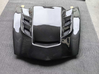 Chevrolet Corvette C7 ZR1 Style Front Vented Bonnets Hood 2014-2019 Kazento Carbon Parts Carbon Fiber C7-HOOD-GC-CF