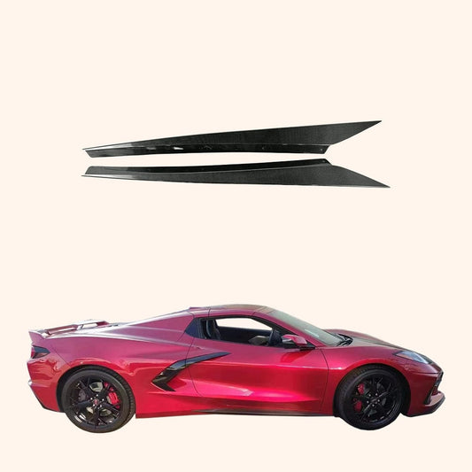 Chevrolet Corvette C8 2 Door OE Style Side Skirts 2020-2024 Kazento Carbon Parts Carbon Fiber CORVETTEC8-SS-OE-CF