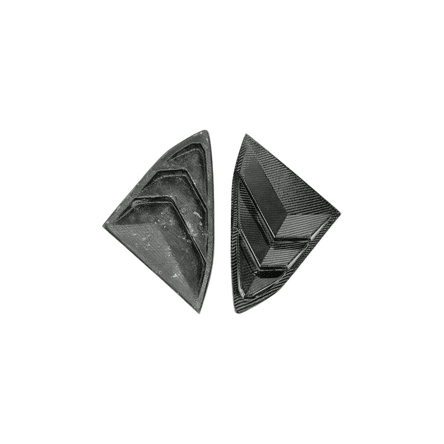 Chevrolet Corvette C8 2 Door Window Louvers 2020-2024 Kazento Carbon Parts Carbon Fiber CORVETTEC8-LOUVER-KZ-CF