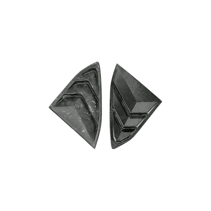 Chevrolet Corvette C8 2 Door Window Louvers 2020-2024 Kazento Carbon Parts Carbon Fiber CORVETTEC8-LOUVER-KZ-CF