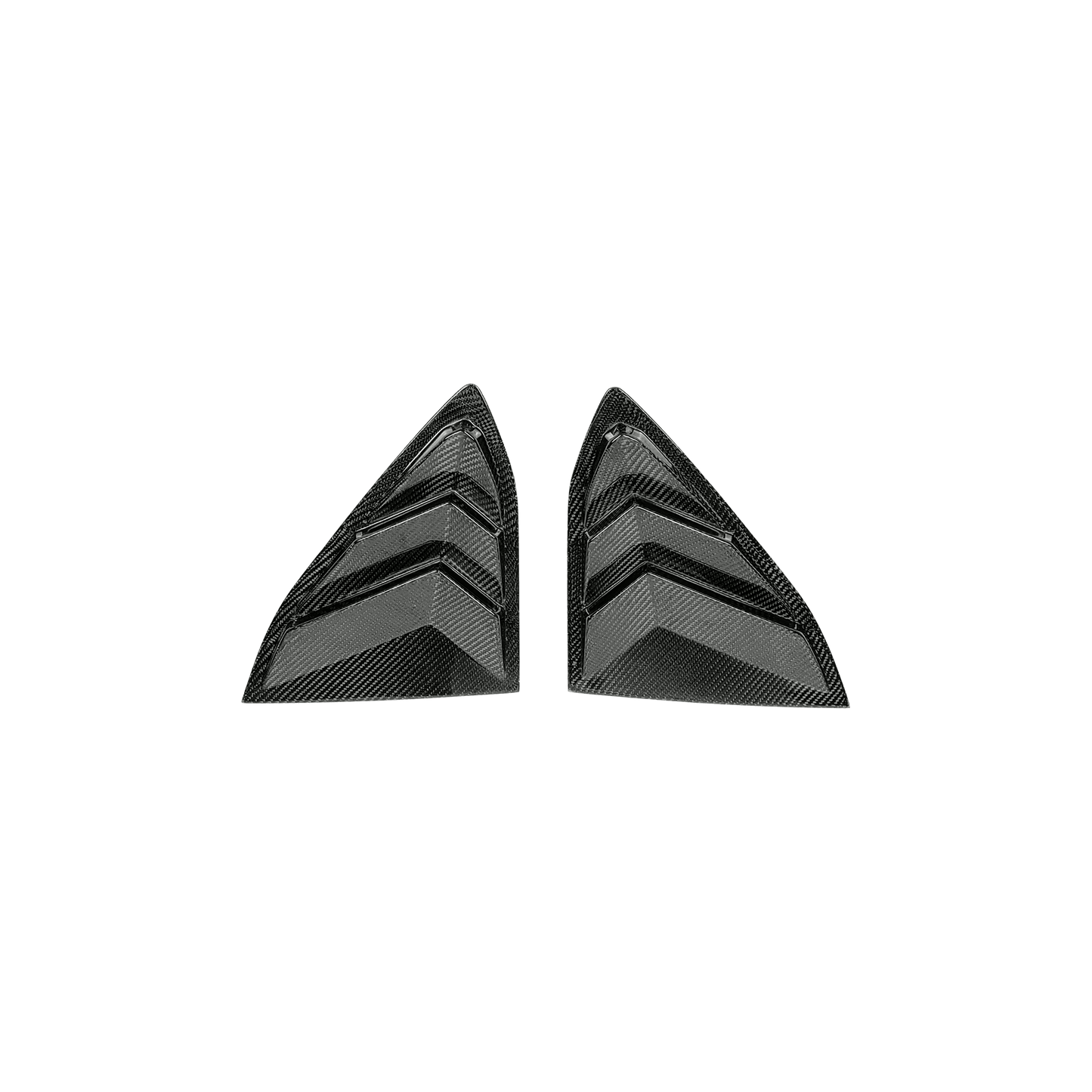 Chevrolet Corvette C8 2 Door Window Louvers 2020-2024 Kazento Carbon Parts Carbon Fiber CORVETTEC8-LOUVER-KZ-CF