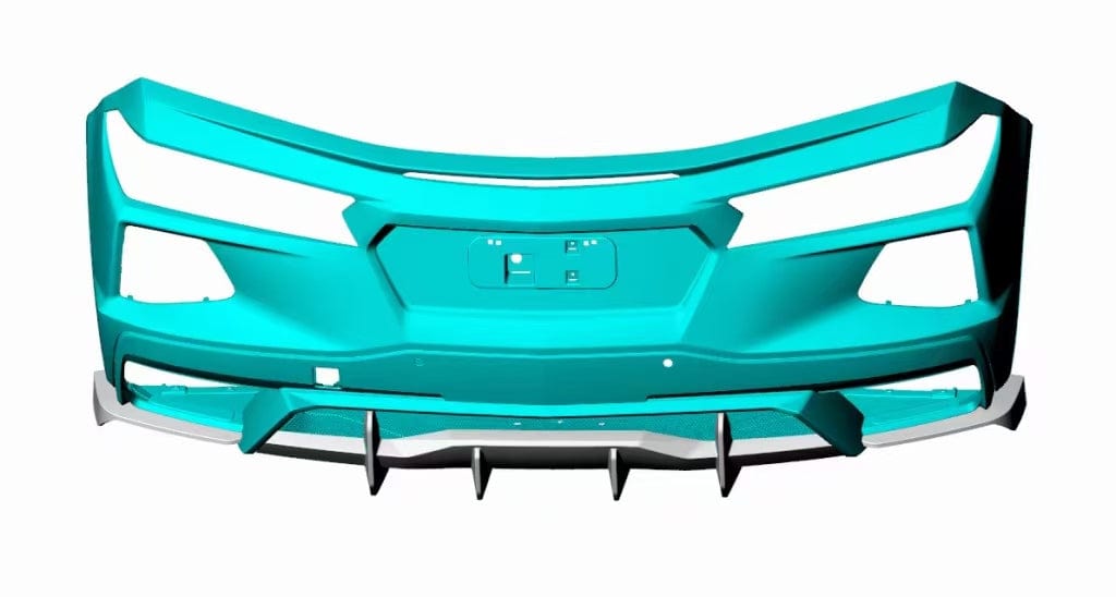 Chevrolet Corvette C8 Rear Bumper Diffuser Lip 2020-2024 Kazento Carbon Parts Carbon Fiber CORVETTEC8-DIF-KZ-CF