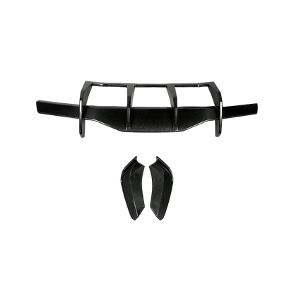 Chevrolet Corvette C8 Rear Bumper Diffuser Lip 2020-2024 Kazento Carbon Parts Carbon Fiber CORVETTEC8-DIFSPAT-KZ-CF