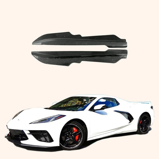 Chevrolet Corvette C8 Side Skirts Add On Spat 2020-2024 Kazento Carbon Parts Carbon Fiber CORVETTEC8-SS-ADD-KZ-CF