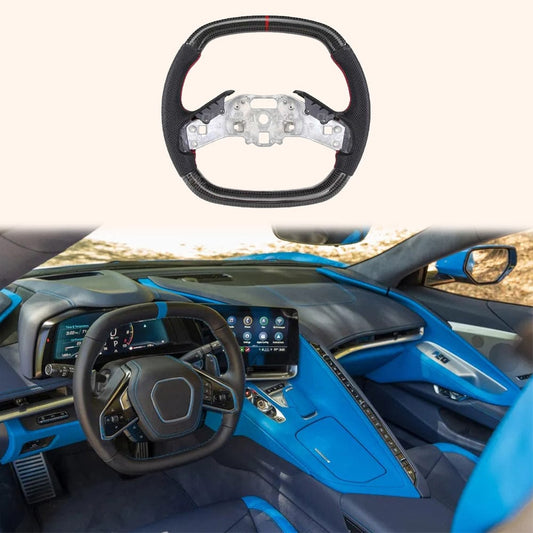 Chevrolet Corvette C8 Steering Wheel Replacement 2020-2024 Kazento Carbon Parts Carbon Fiber CORVETTEC8-STEERING-D-CF