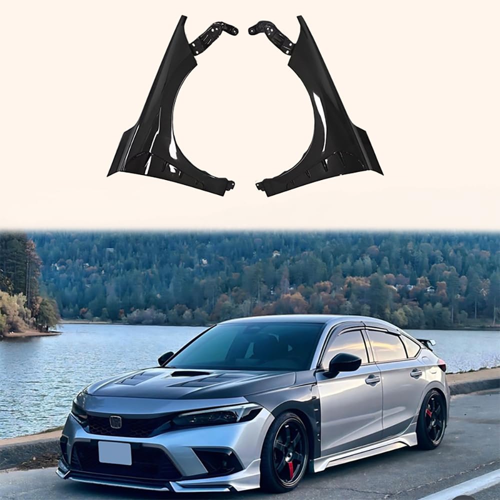 Civic 11th 2022 2023 FL1 FE1 Sedan Hatchback Carbon Vented Fender Replacement Kazento Carbon Parts 车身侧板 Carbon Fiber FL1-FF-V1-CF
