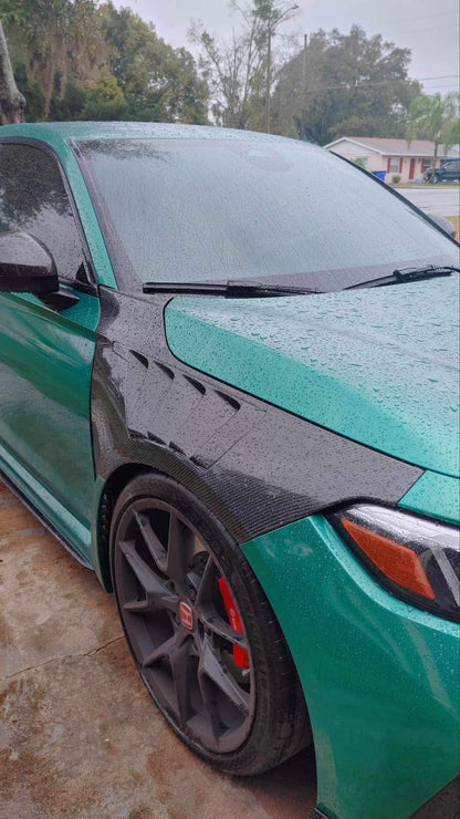 Civic Type-R FL5 Cooling Vented Front Fenders Kazento Carbon Parts 车身侧板