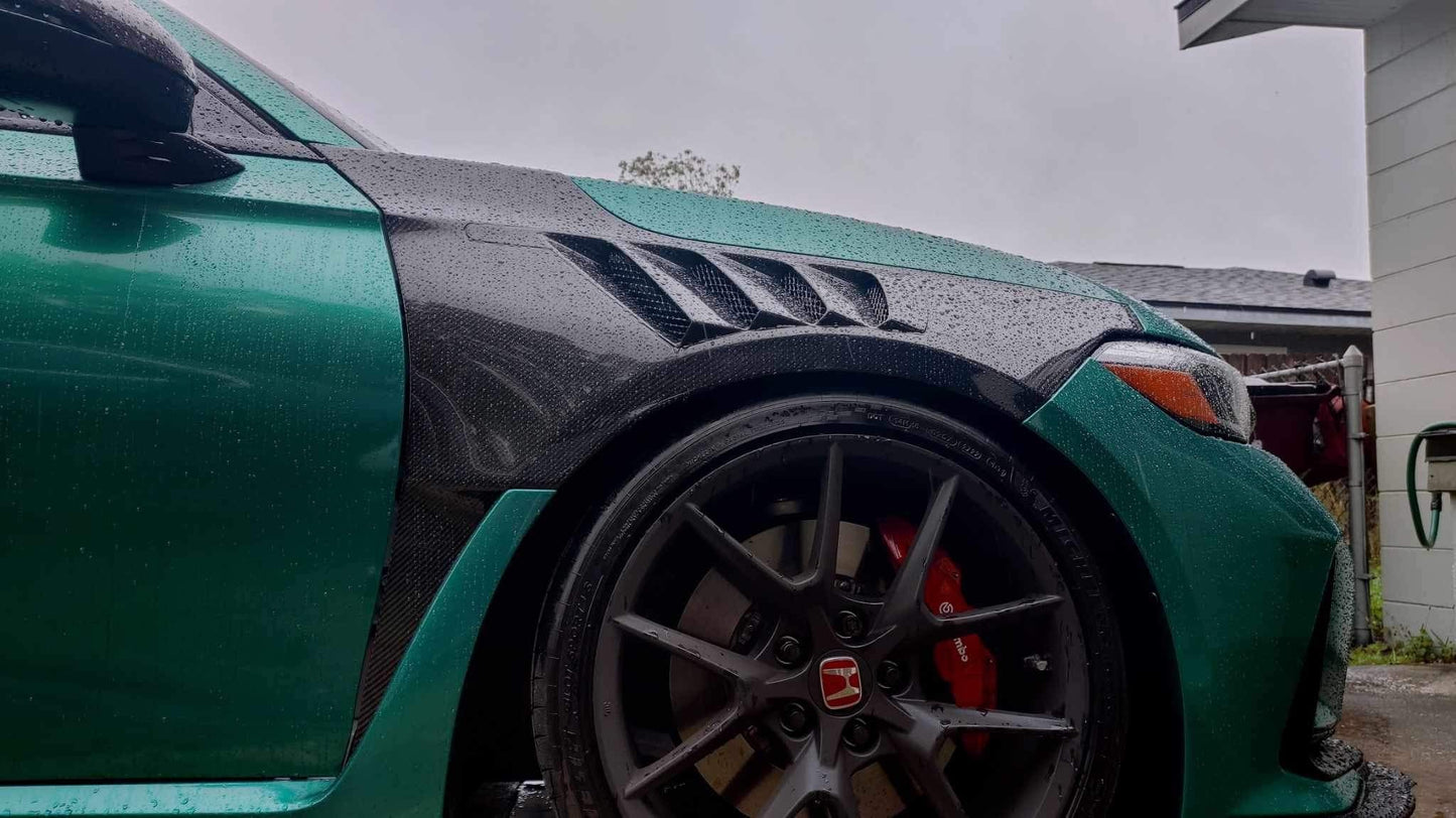 Civic Type-R FL5 Cooling Vented Front Fenders Kazento Carbon Parts 车身侧板
