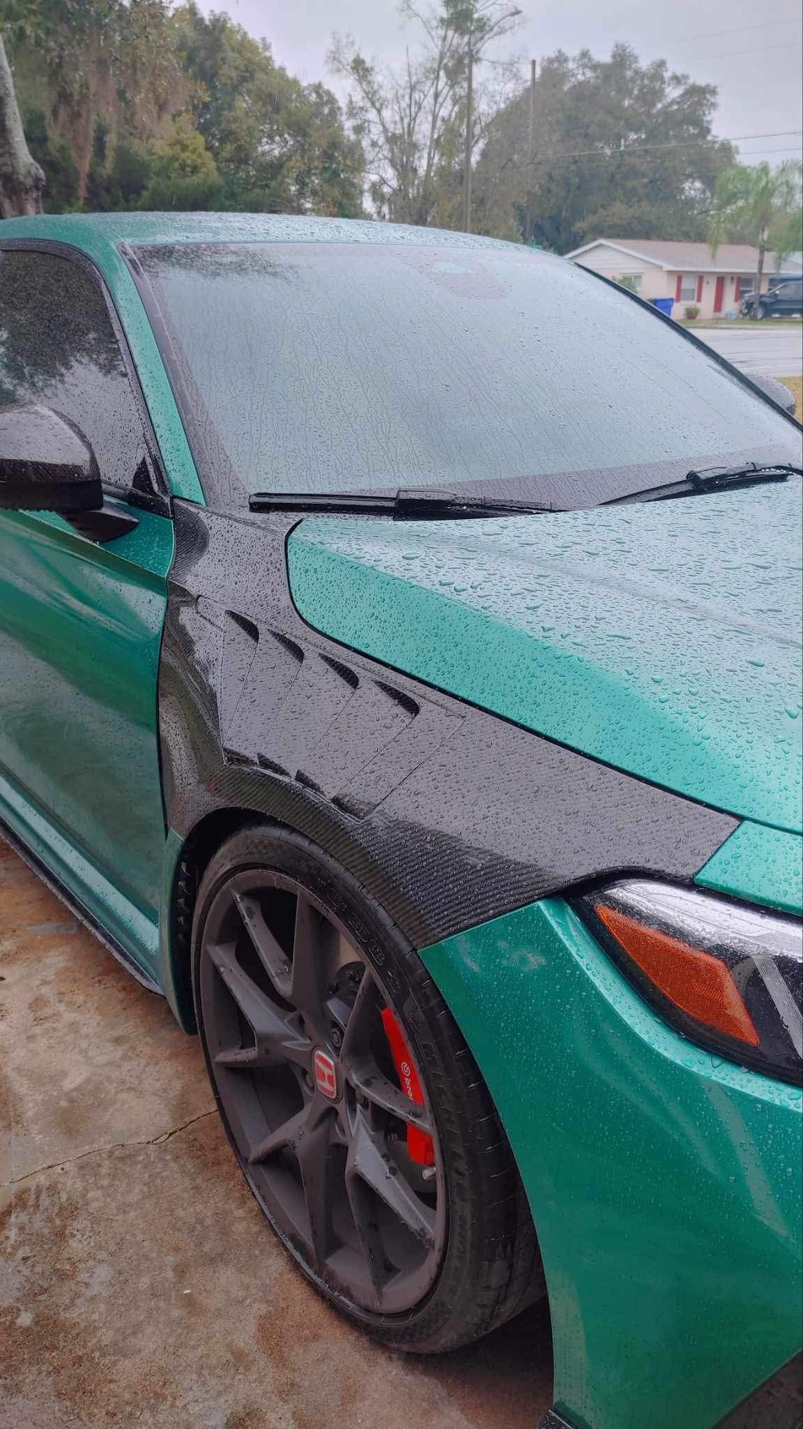 Civic Type-R FL5 Cooling Vented Front Fenders Kazento Carbon Parts 车身侧板