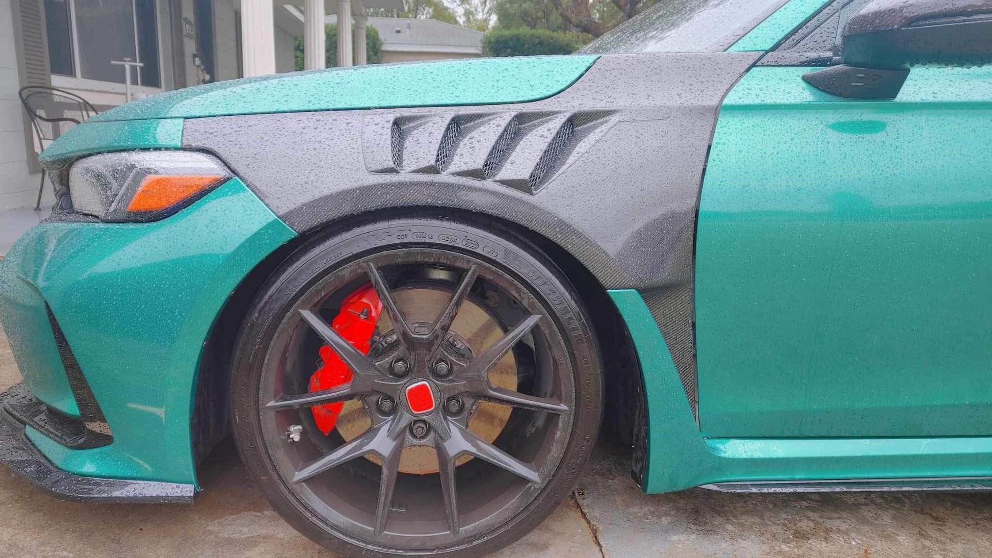 Civic Type-R FL5 Cooling Vented Front Fenders Kazento Carbon Parts 车身侧板