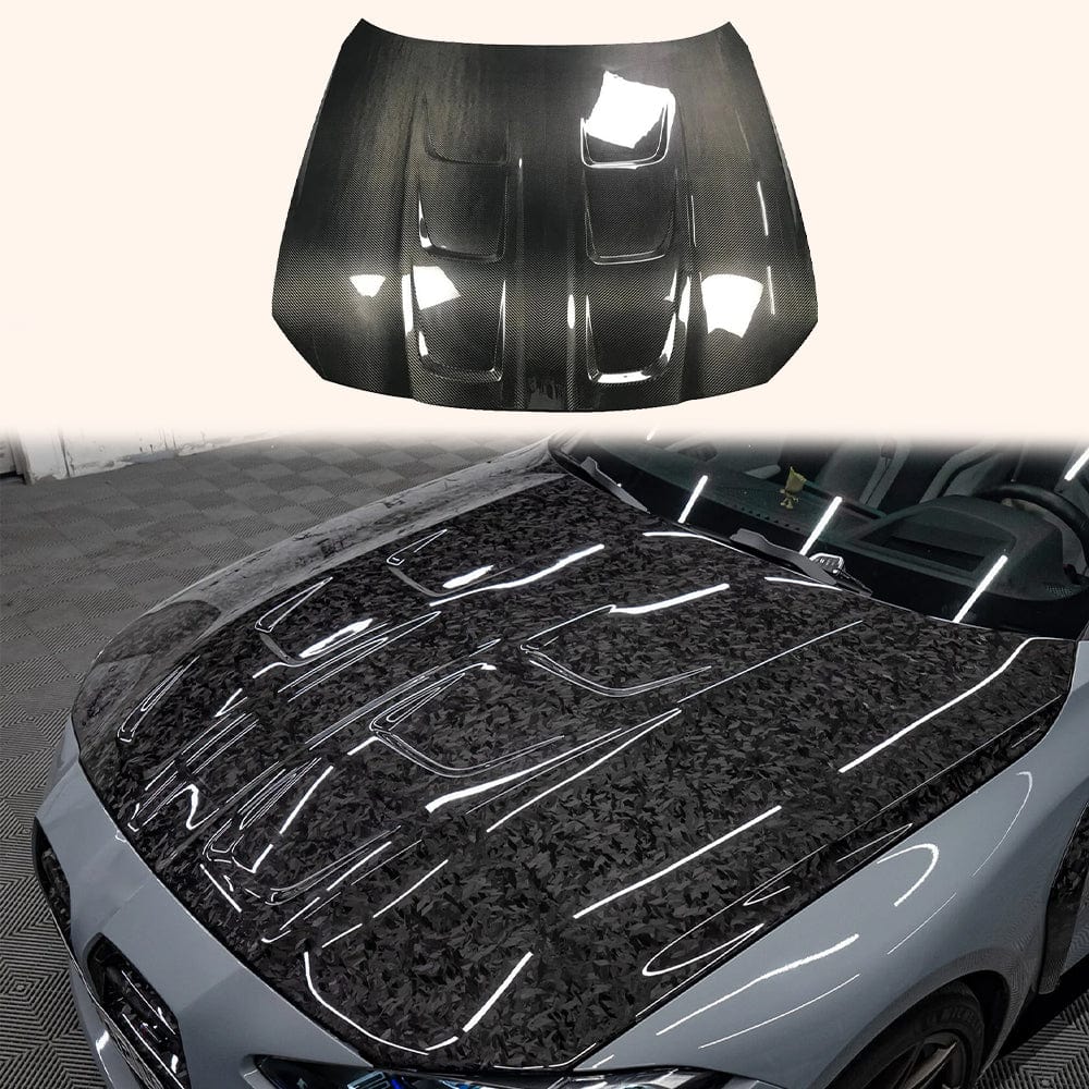 Dry Carbon Fiber Street Fighters Style Hood - G80 M3 | G82/G83 M4 Kazento Carbon Parts Bonnets/Hoods Dry Carbon Fiber M4G82-HOOD-R44-DCF
