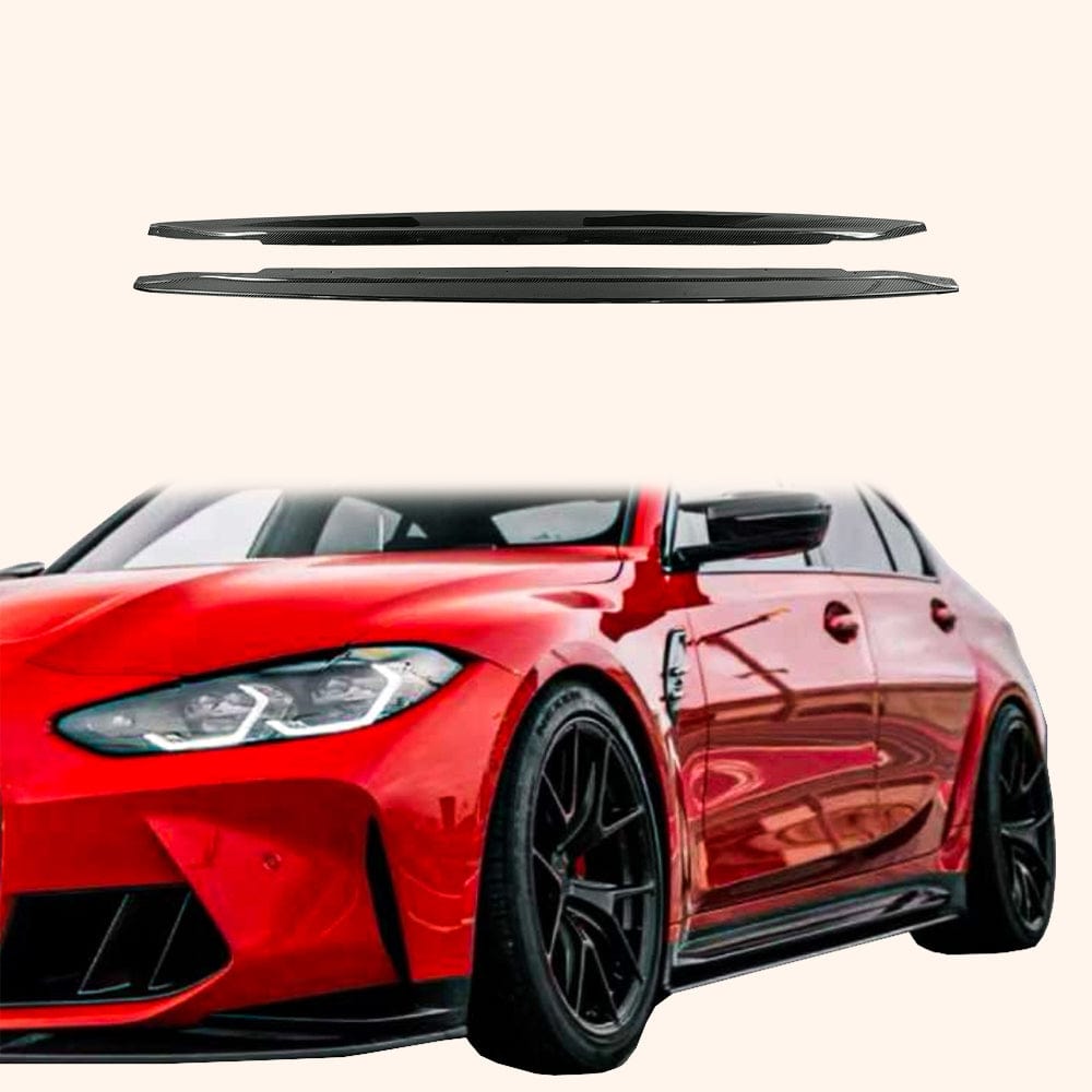 Dry Carbon R44 Style Side Skirts Extensions Pair For BMW M3 G80 2020-24 4 Door