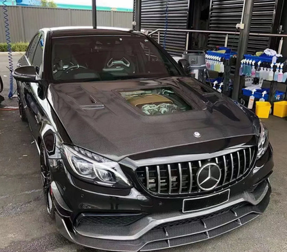 Mercedes W205 C63 AMG Front Vented Hood W/Transparent Window 2015-2022