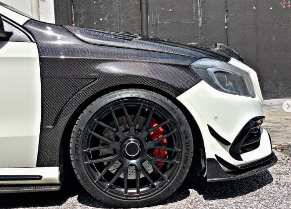 Foeged Carbon Fender For Mercedes Benz A-Class W176 A180 A200 A250 A45 Kazento Carbon Parts Carbon Fiber W176-FF-VT-FCF