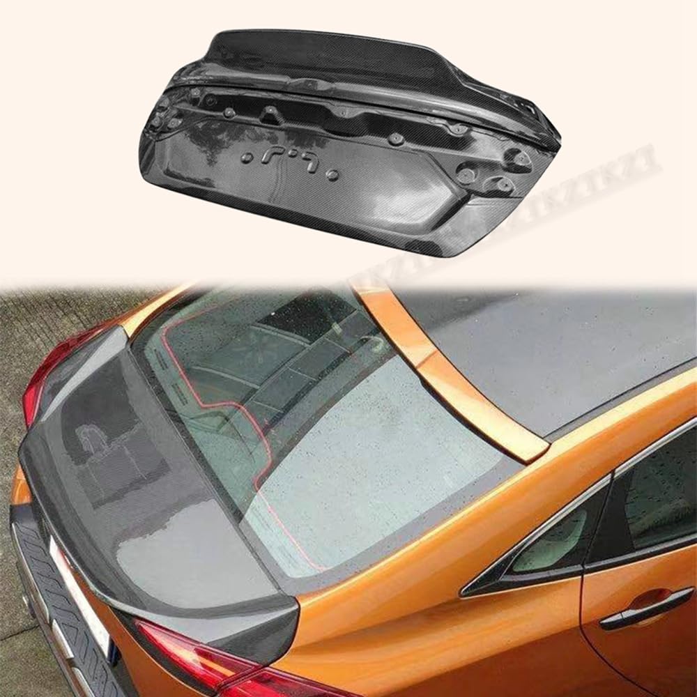 For 16-18 10Th Gen Civic Fc For Honda Rear Trunk Boot Lid Ducktail Style Carbon Fiber Kazento Carbon Parts 车身侧板 FC-TRUNK-YA-CF