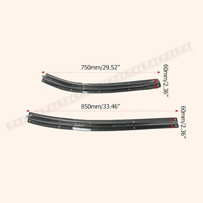 For 2008-16 R35 Ts Style For Nissan Rear Under Fins (4 Pcs Kit) (To Be Used With Ts M17 Rear Under Bumper Or Rear Under Bumper Ver.2 Carbon Fiber Kazento Carbon Parts 车身侧板 R35-FIN-DIF-TSV2-08-CF