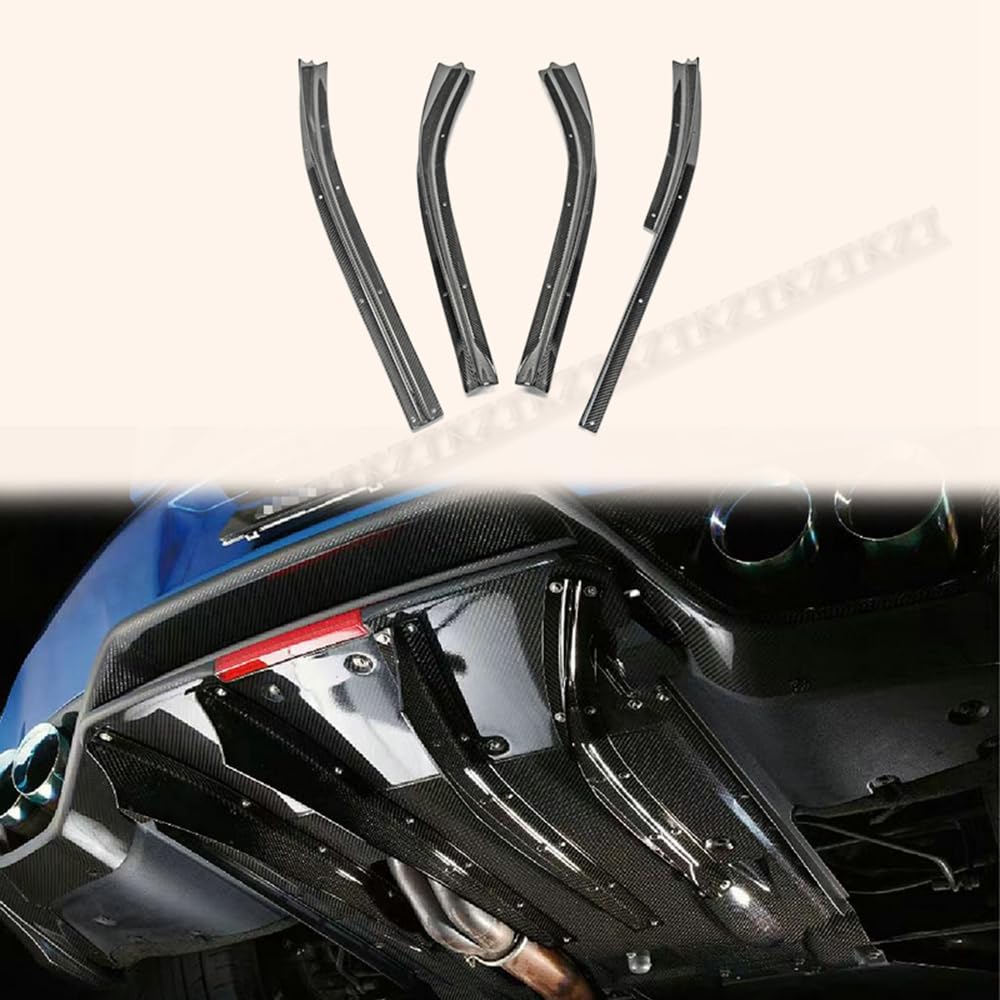 For 2008-16 R35 Ts Style For Nissan Rear Under Fins (4 Pcs Kit) (To Be Used With Ts M17 Rear Under Bumper Or Rear Under Bumper Ver.2 Carbon Fiber Kazento Carbon Parts 车身侧板 R35-FIN-DIF-TSV2-08-CF