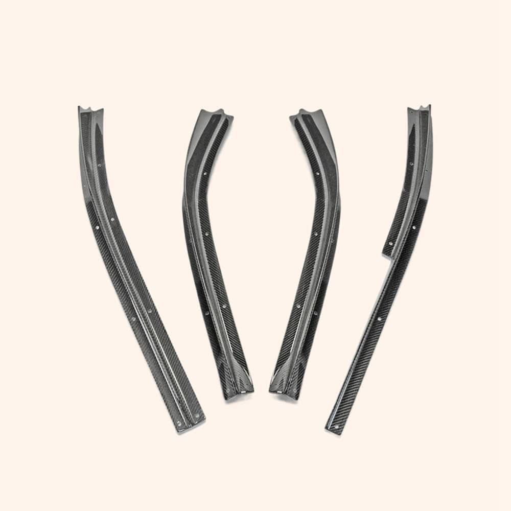 For 2008-16 R35 Ts Style For Nissan Rear Under Fins (4 Pcs Kit) (To Be Used With Ts M17 Rear Under Bumper Or Rear Under Bumper Ver.2 Carbon Fiber Kazento Carbon Parts 车身侧板 R35-FIN-DIF-TSV2-08-CF