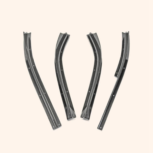 For 2008-16 R35 Ts Style For Nissan Rear Under Fins (4 Pcs Kit) (To Be Used With Ts M17 Rear Under Bumper Or Rear Under Bumper Ver.2 Carbon Fiber Kazento Carbon Parts 车身侧板 R35-FIN-DIF-TSV2-08-CF