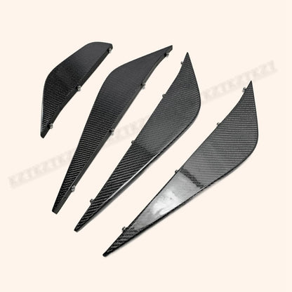 For 2012 On R35 Epa Style For Nissan Rear Under Bottom Diffuser Blade Only 4Pcs Carbon Fiber Kazento Carbon Parts 车身侧板 R35-FIN-DIF-EPA-CF