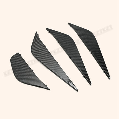 For 2012 On R35 Epa Style For Nissan Rear Under Bottom Diffuser Blade Only 4Pcs Carbon Fiber Kazento Carbon Parts 车身侧板 R35-FIN-DIF-EPA-CF