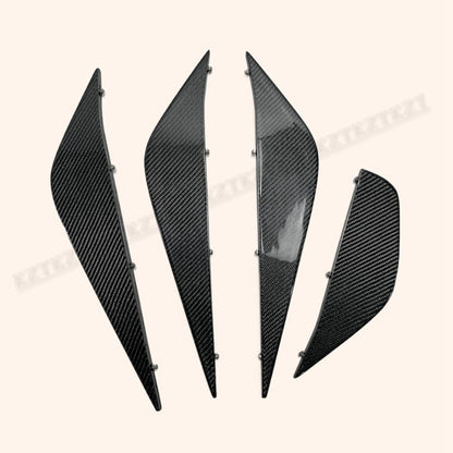 For 2012 On R35 Epa Style For Nissan Rear Under Bottom Diffuser Blade Only 4Pcs Carbon Fiber Kazento Carbon Parts 车身侧板 R35-FIN-DIF-EPA-CF