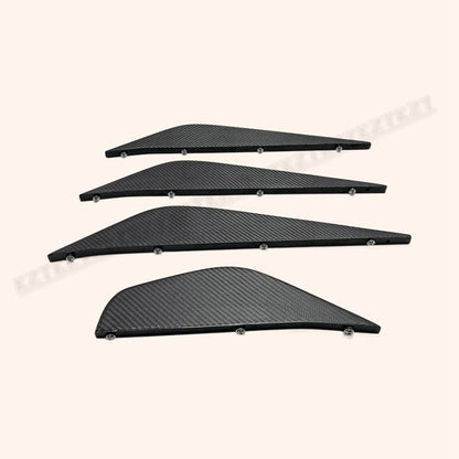 For 2012 On R35 Epa Style For Nissan Rear Under Bottom Diffuser Blade Only 4Pcs Carbon Fiber Kazento Carbon Parts 车身侧板 R35-FIN-DIF-EPA-CF