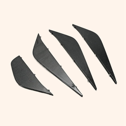 For 2012 On R35 Epa Style For Nissan Rear Under Bottom Diffuser Blade Only 4Pcs Carbon Fiber Kazento Carbon Parts 车身侧板 R35-FIN-DIF-EPA-CF