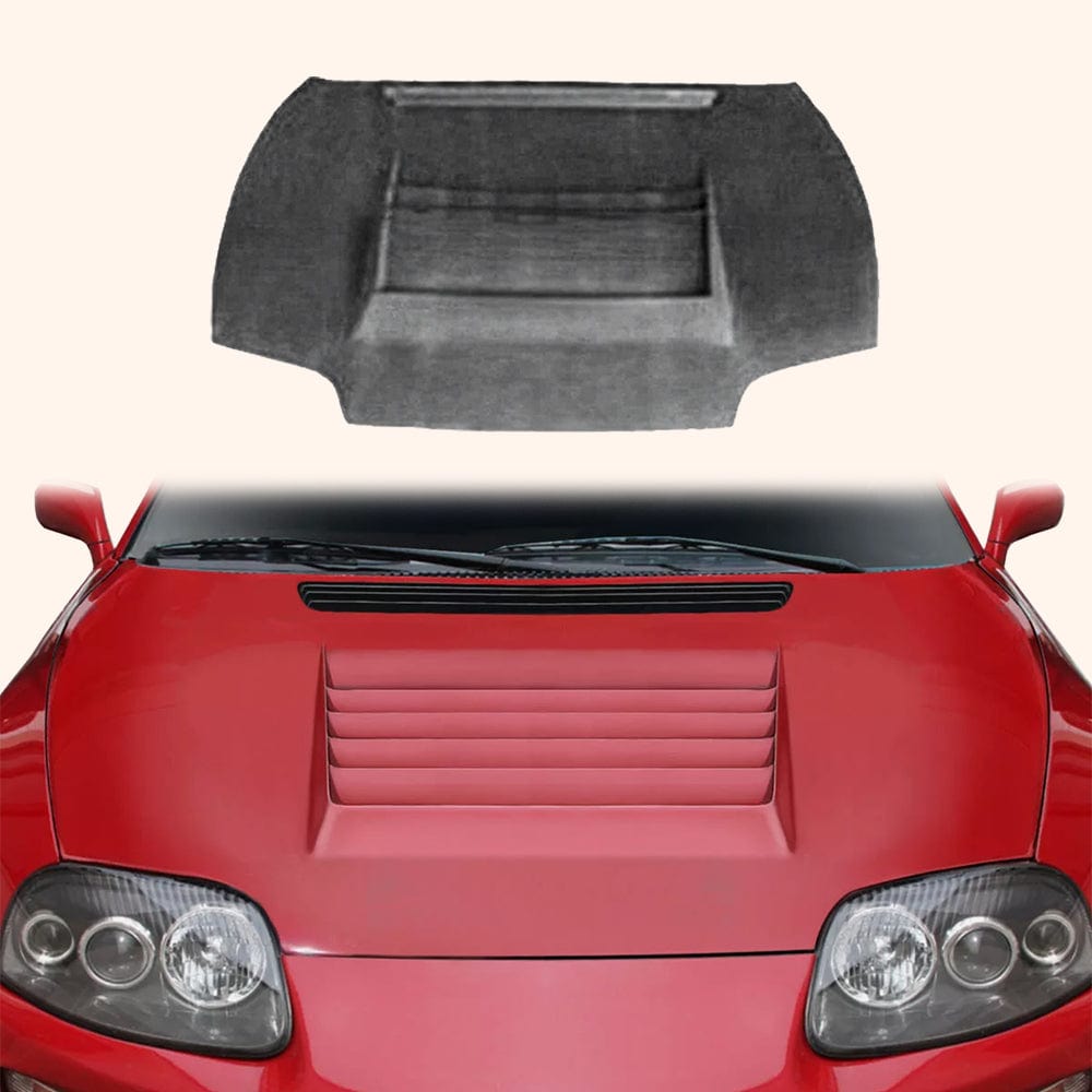 For 93-98 Supra MK4 JZA80 DM Style Carbon Fiber Front Bumper Hood Bonnet