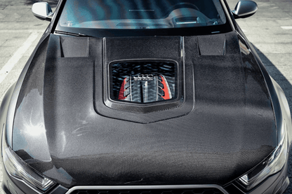 For Audi A6 C7 Sedan DM Style Front Vented Clear Hood 2012-2018