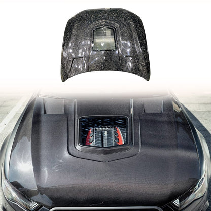 For Audi A6 C7 Sedan DM Style Front Vented Clear Hood 2012-2018