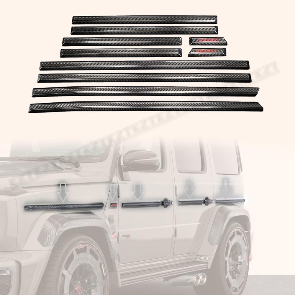 For Benz W463 G500 G63 G55 G350 AMG Side Door Moulding Trim Dry Carbon 10pcs Kazento Carbon Parts 车身侧板 G500-SDP-DCF
