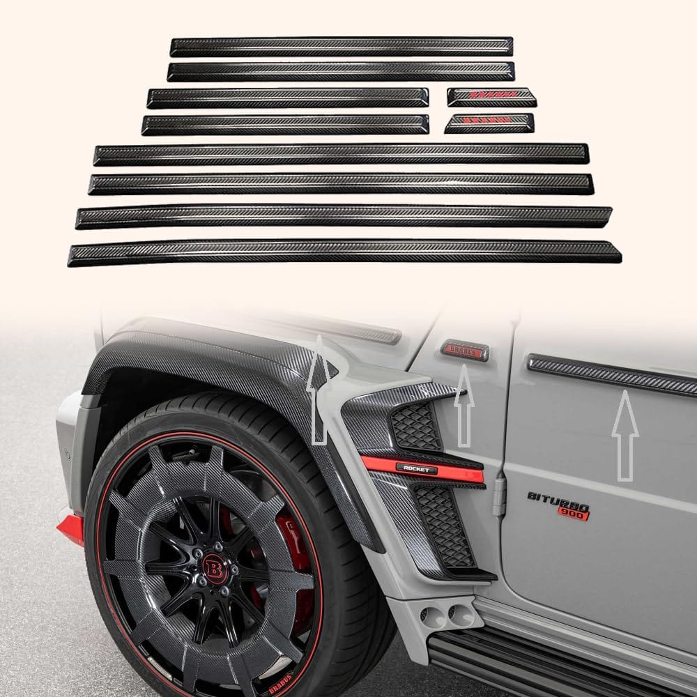 For Benz W463 G500 G63 G55 G350 AMG Side Door Moulding Trim Dry Carbon 10pcs Kazento Carbon Parts 车身侧板 G500-SDP-DCF